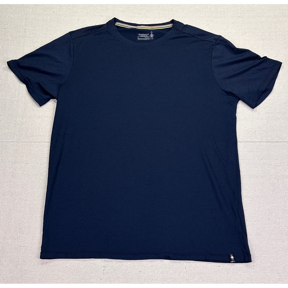 Smartwool Merino Sport 150 Mens Large Navy Blue Short Sleeve Tee Shirt